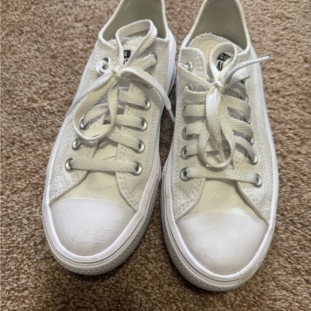 Converse White Sneakers with Low Top Design